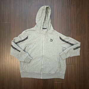 Puma Grey Zip-Up Sportswear Hoodie